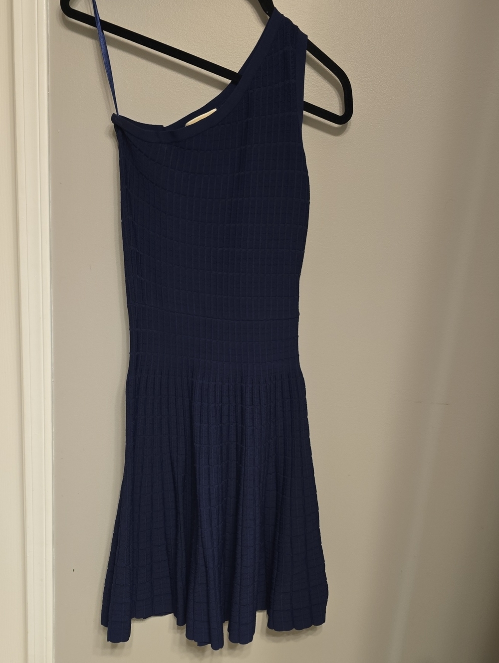 Michael Kors One-Shoulder Navy Dress